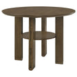 Ottowa 47-inch round brown counter height dining table angled front view