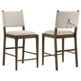Ottowa upholstered counter side chair in brown, front view
