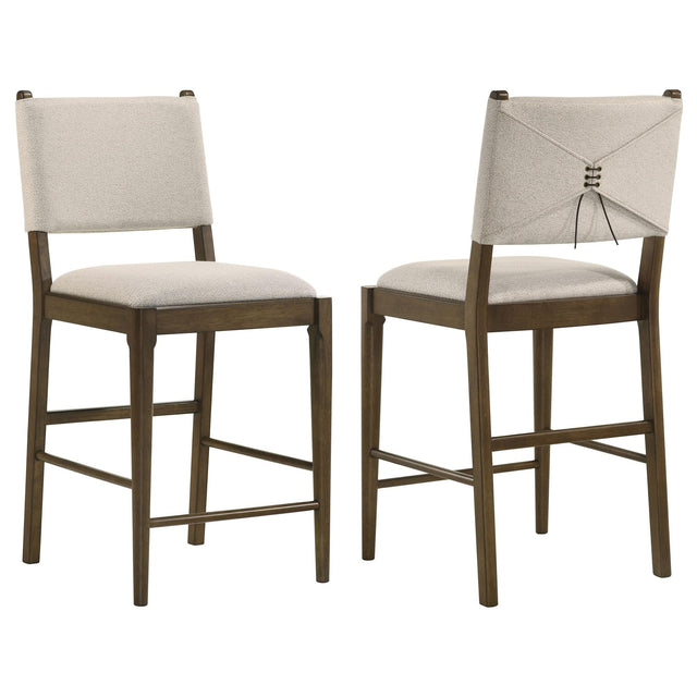 Ottowa upholstered counter side chair in brown, front view