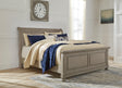Lettner Light Gray Queen Sleigh Bed - side angle showing headboard