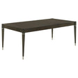 Reseda 81-inch ash brown extension dining table, front angle