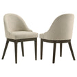 Reseda beige upholstered dining side chair front view