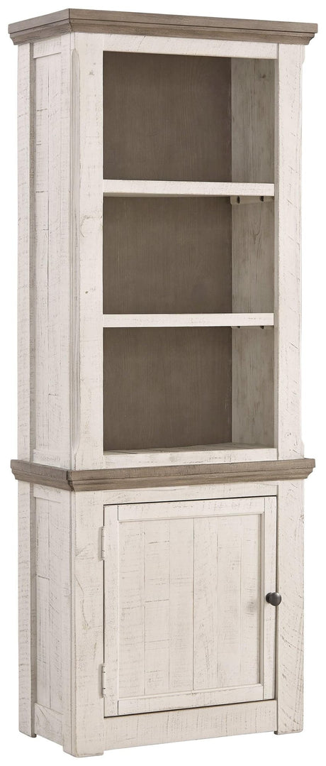 Havalance Two-Tone Left Pier Cabinet front view showing two-tone distressed finish