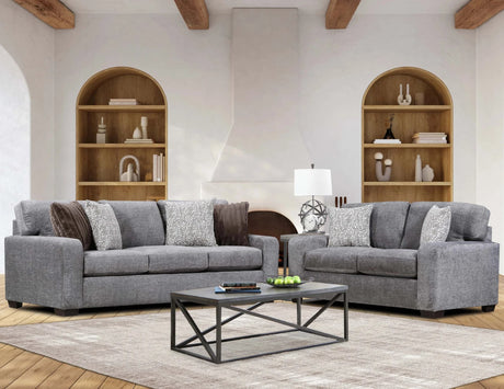 Downy Taupe 2-Piece Living Room Set sofa and loveseat front view