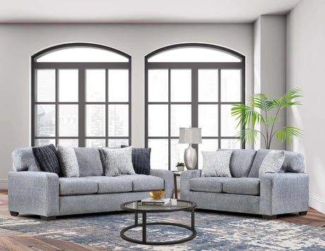 Downy Gray 2-Piece Living Room Set sofa and loveseat front view