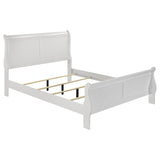 Louis Philippe 47-inch Full Sleigh Panel Bed in white, front view