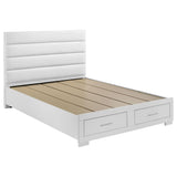 Felicity Eastern King Storage Bed white high gloss front view