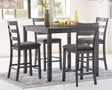 Bridson gray counter height dining table and bar stools set front view