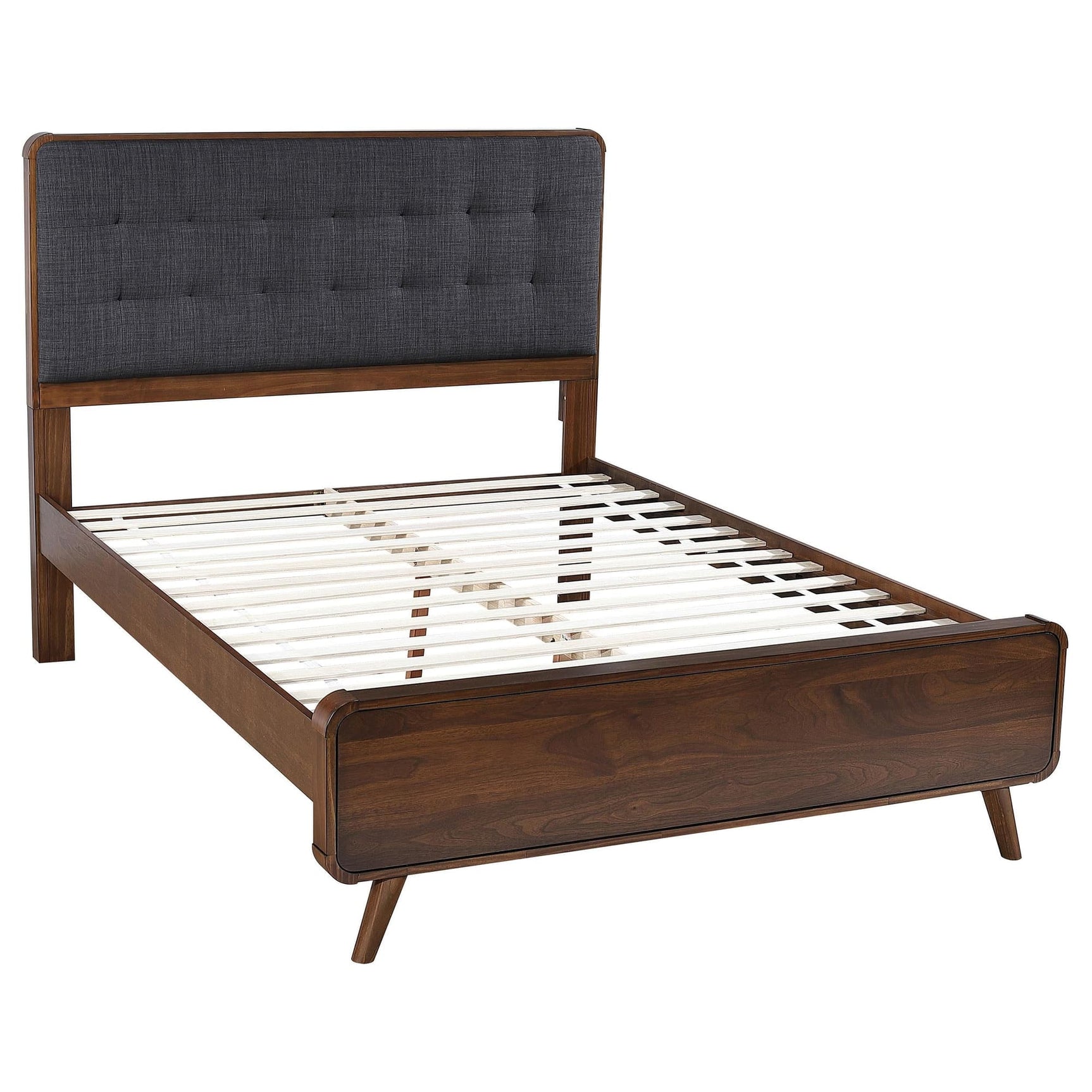 Robyn Wood Full Platform Bed in Dark Walnut angled view