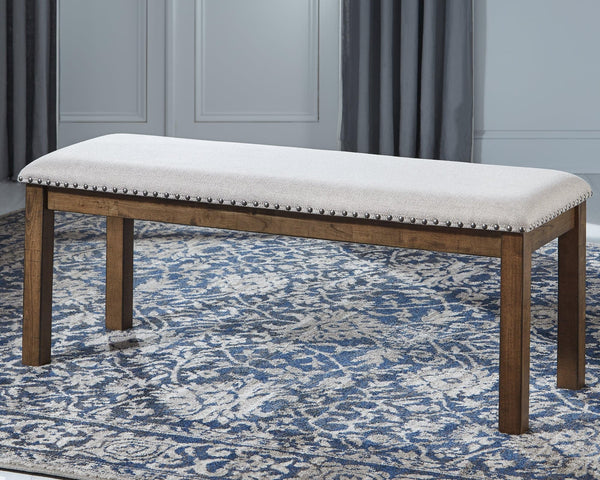 Moriville Beige Dining Bench front angle
