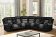 Jordon Black Two-Tone Leather Reclining Sectional Sofa front view