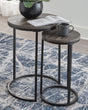 Briarsboro black and gray round accent tables set of 2 front view