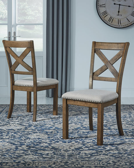 Moriville Beige Upholstered Dining Chair front view