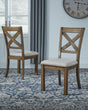 Moriville Beige Upholstered Dining Chair front view