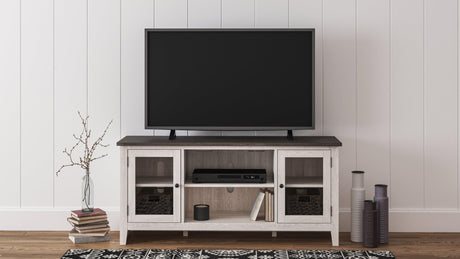 Dorrinson Two-tone 60-inch TV Stand angled view