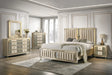 Venetian Champagne Upholstered LED Platform Bedroom Set bed front view