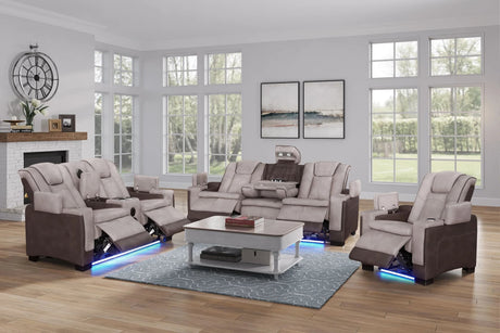 Rodeo Brown 3-Piece Power Reclining Sofa Set front view