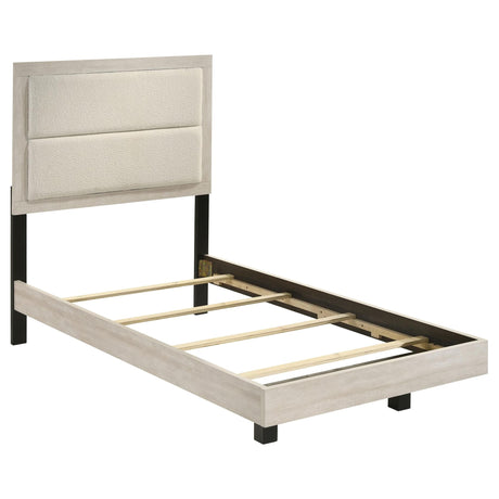 Trenton 54-inch Rustic Cream Twin Panel Bed angled front view