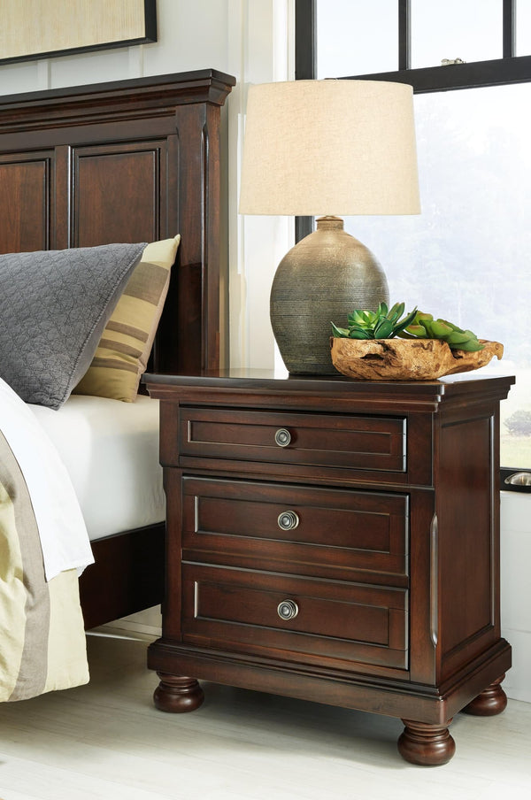 Porter Rustic Brown Nightstand front view