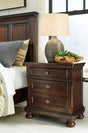 Porter Rustic Brown Nightstand front view