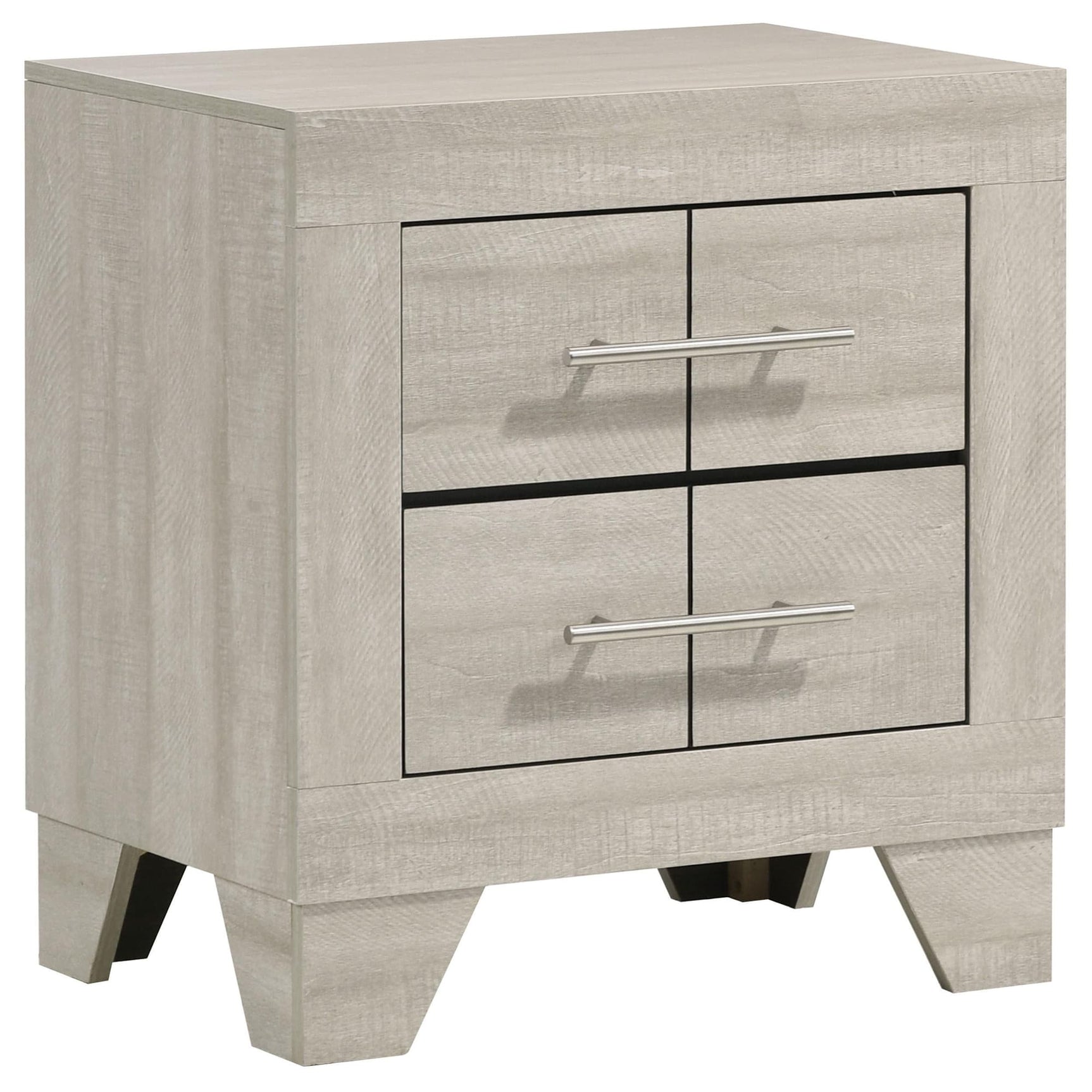 Trenton 2-drawer nightstand rustic cream front view