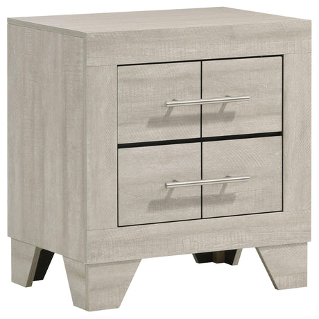 Trenton 2-drawer nightstand rustic cream front view