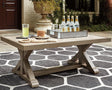 Beachcroft Beige Outdoor Coffee Table, front angle view