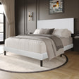 Helen White PU Platform Twin Bed front angle view