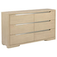 Ladera 6-drawer bedroom dresser light elm front angle