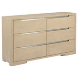 Ladera 6-drawer bedroom dresser light elm front angle
