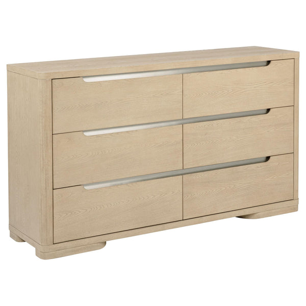 Ladera 6-drawer bedroom dresser light elm front angle