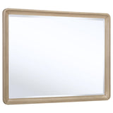 Ladera rectangular dresser mirror with light elm wood frame front view