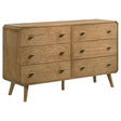 Robyn 6-drawer bedroom dresser light ash front view