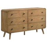 Robyn 6-drawer bedroom dresser light ash front view