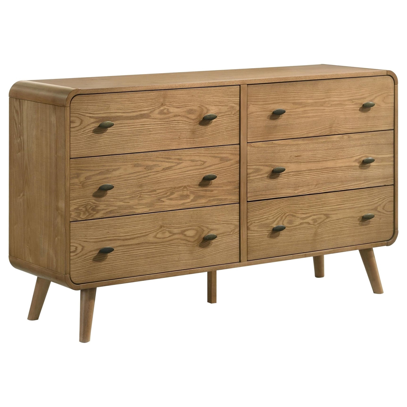 Robyn 6-drawer bedroom dresser light ash front view