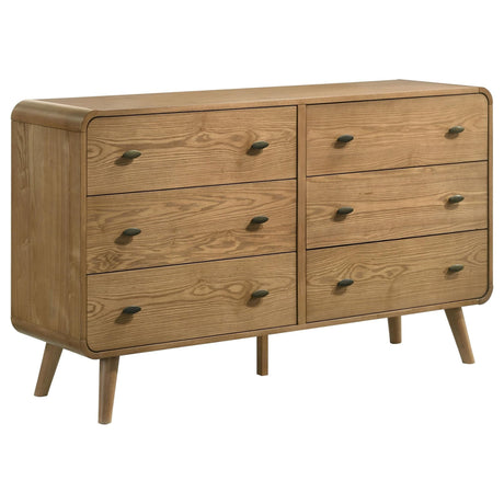 Robyn 6-drawer bedroom dresser light ash front view