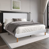Heiden White Upholstered Platform Queen Bed front view