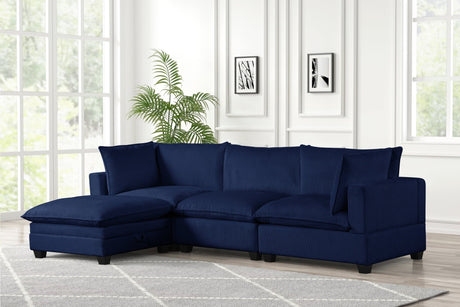 Cloud Blue 4-Piece Modular Sectional Sofa main view