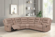 Jordon Light Brown Reclining Sectional sofa front view