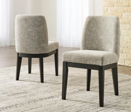 Burkhaus Dark Brown Upholstered Dining Chair front view
