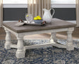 Havalance coffee table front view showing rectangular shape and color contrast