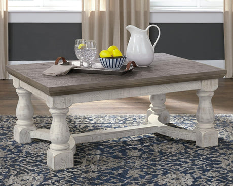 Havalance coffee table front view showing rectangular shape and color contrast