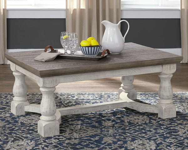 Havalance coffee table front view showing rectangular shape and color contrast