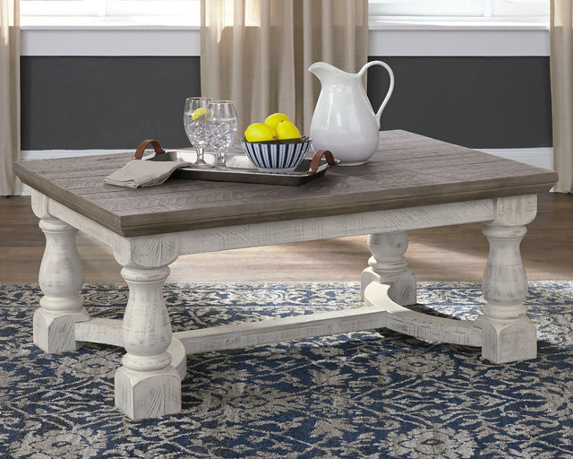 Havalance coffee table front view showing rectangular shape and color contrast