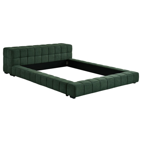 Trinity Full Upholstered Platform Bed Green, front view