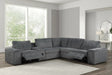 Amelia Charcoal power reclining sectional, front angle