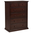 Sumerlin 6-drawer bedroom chest of drawers cappuccino front angle
