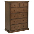 Sumerlin medium brown 6-drawer bedroom chest front view