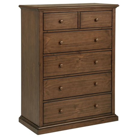 Sumerlin medium brown 6-drawer bedroom chest front view