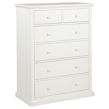 Sumerlin 6-drawer white bedroom chest front